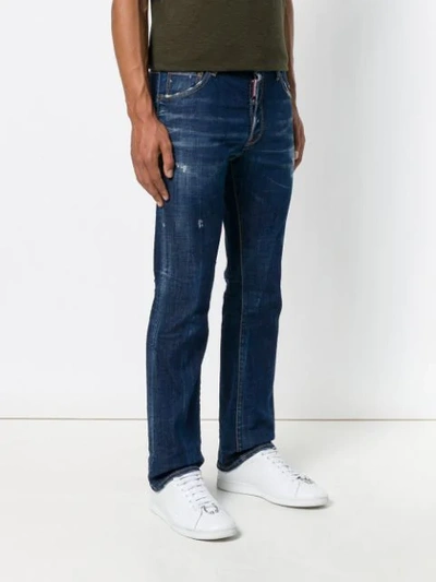 Shop Dsquared2 Faded Slim Fit Jeans In Blue