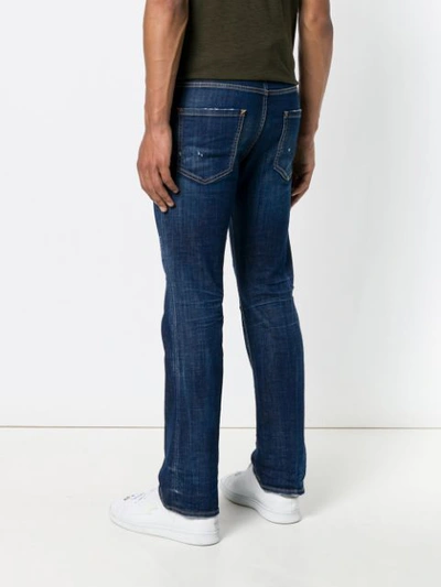 Shop Dsquared2 Faded Slim Fit Jeans In Blue
