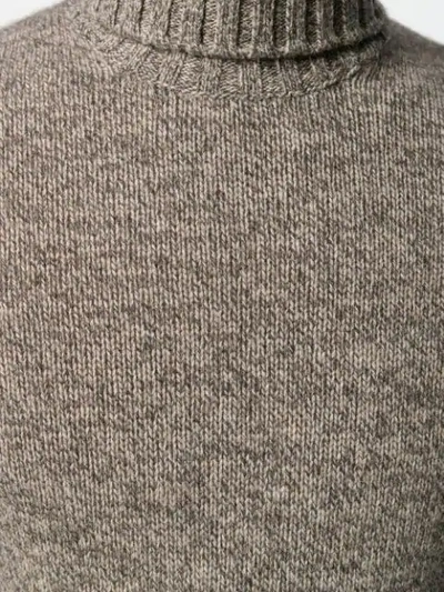 Shop Lardini Rollneck Knit Sweater In Brown