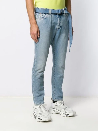 OFF-WHITE STRAIGHT-LEG JEANS - 蓝色