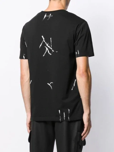 Shop Les Hommes Splash Print T-shirt In Black