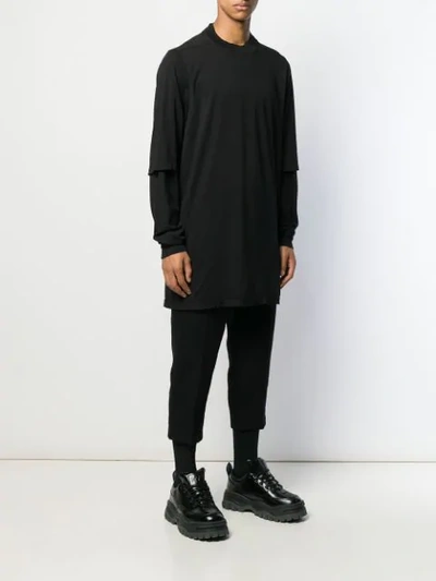 Shop Rick Owens Drkshdw Hustler Layered-sleeve T-shirt In Black