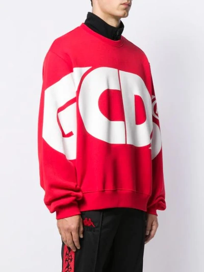 Shop Gcds Logo Print Sweatshirt In Red