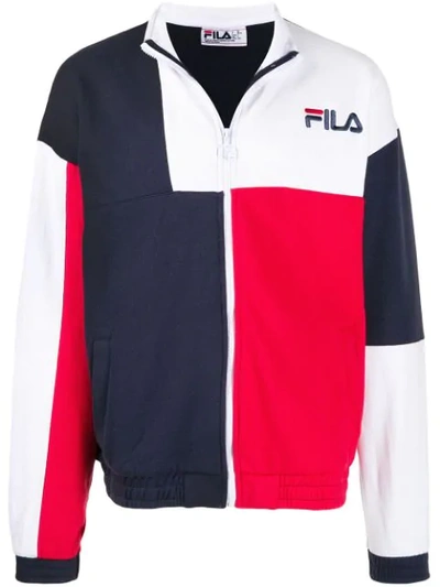 Shop Fila Colour Block Lightweight Jacket In Blue