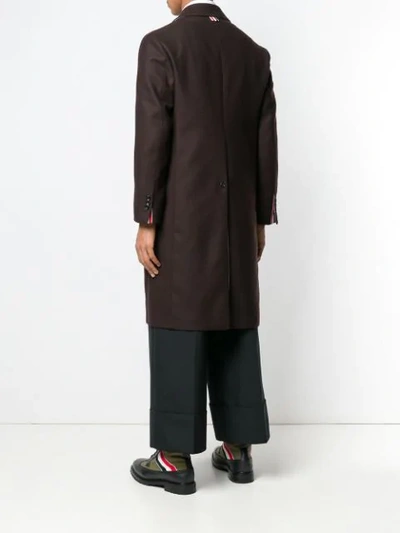 Shop Thom Browne Relaxed Bal Collar Overcoat In Brown