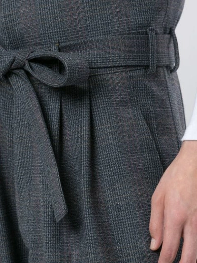 Shop Loewe Checked Folded Waist Trousers In Grey