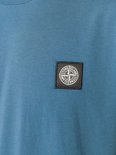 Shop Stone Island Jersey Logo T-shirt In Blue