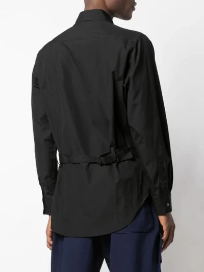 Shop Yohji Yamamoto Waist Belt Shirt In Black
