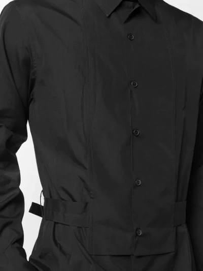 Shop Yohji Yamamoto Waist Belt Shirt In Black