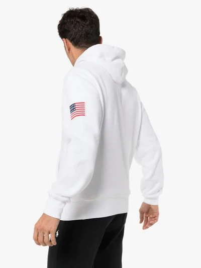 Shop Polo Ralph Lauren Logo Printed Hoodie In White