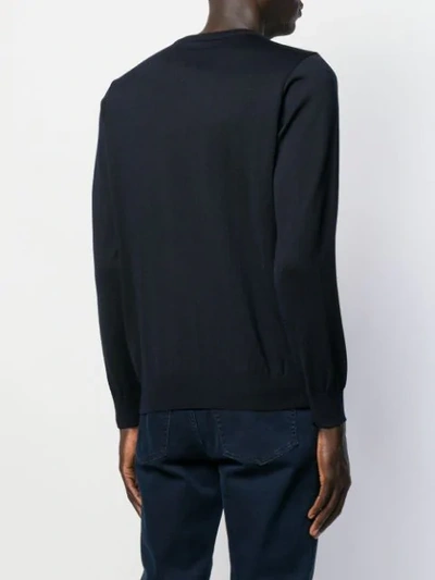 Paul & Shark V-neck Knitted Sweater In Blue
