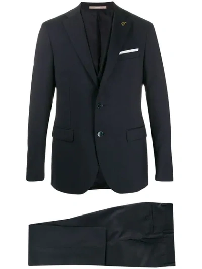 Shop Paoloni Three-piece Formal Suit In Blue