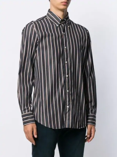 Shop Finamore 1925 Napoli Striped Long-sleeved Shirt In Black