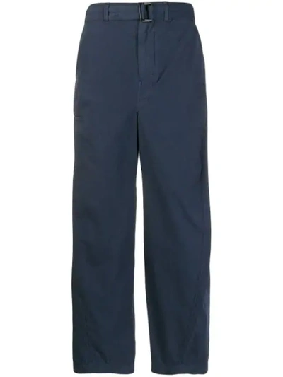 Shop Lemaire Tapered Cargo Trousers In Blue