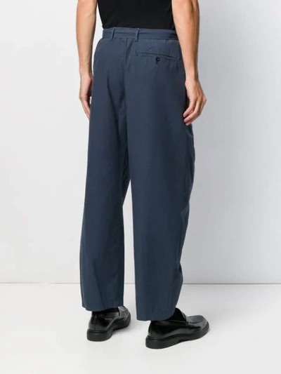 Shop Lemaire Tapered Cargo Trousers In Blue