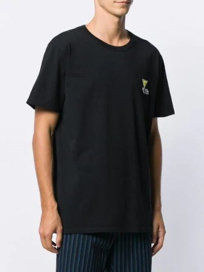 Shop Maison Kitsuné Embroidered Logo T-shirt In Black