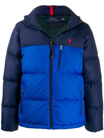 Shop Polo Ralph Lauren Hooded Padded Jacket In Blue