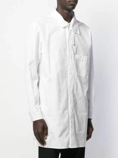 Shop Yohji Yamamoto Oversized Asymmetric Shirt In White