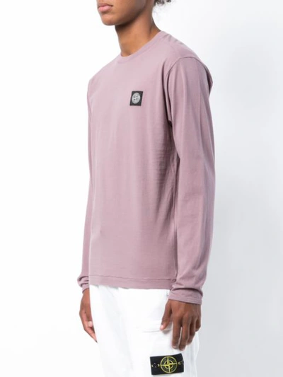 Shop Stone Island Long Sleeve T-shirt - Pink