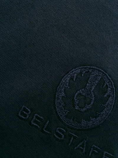 Shop Belstaff Logo Embroidered T-shirt In 80000 Navy