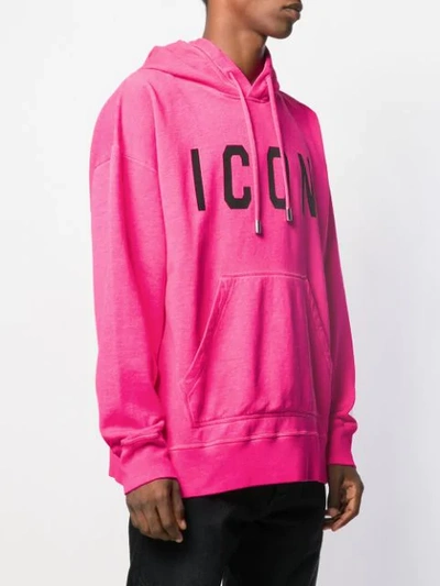 Shop Dsquared2 Icon Logo Hoodie In Pink