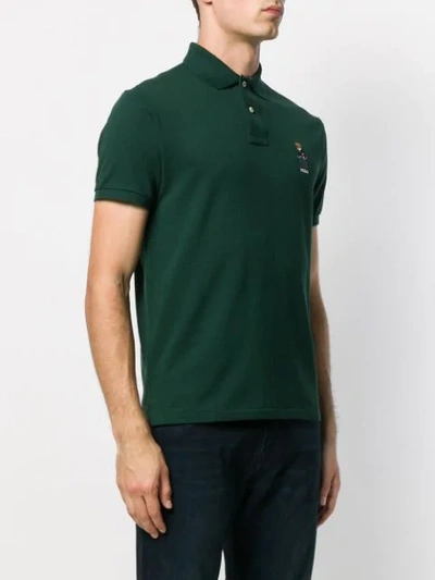 Shop Polo Ralph Lauren Signature Embroidered Teddy Polo Shirt In Green