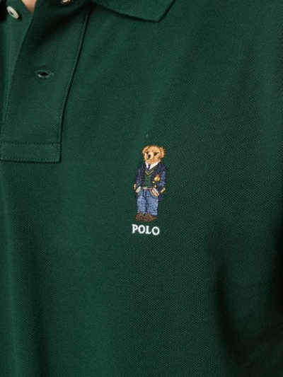 Shop Polo Ralph Lauren Signature Embroidered Teddy Polo Shirt In Green