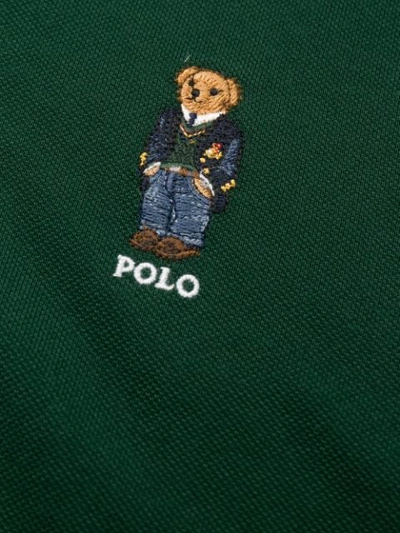 Shop Polo Ralph Lauren Signature Embroidered Teddy Polo Shirt In Green