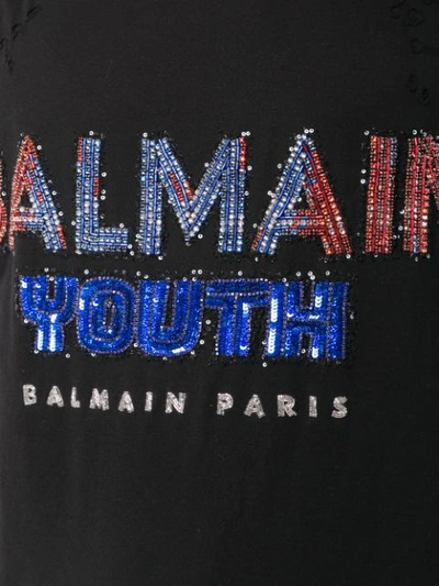 Shop Balmain Crystal In Black
