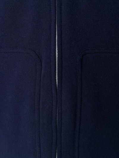 Shop Brunello Cucinelli Hooded Zipped Jacket In Blue