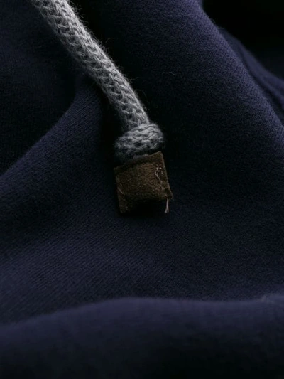 Shop Brunello Cucinelli Hooded Zipped Jacket In Blue