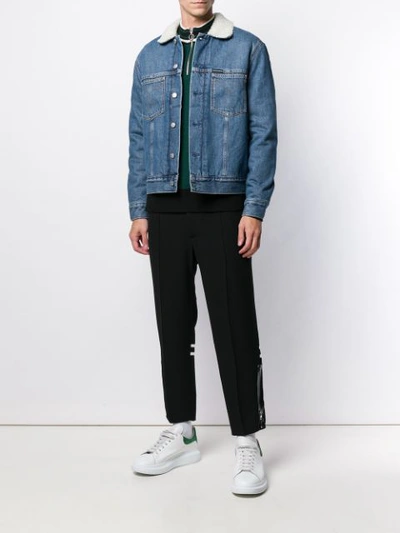 Shop Ck Jeans Shearling Lined Denim Jacket - Blue