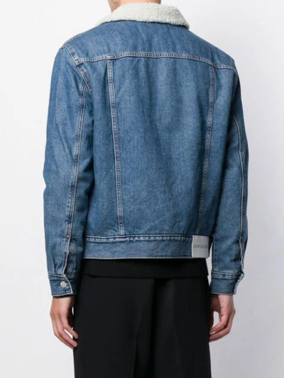 Shop Ck Jeans Shearling Lined Denim Jacket - Blue