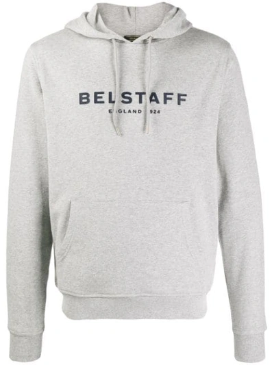 Shop Belstaff Branded Hoodie In Grey