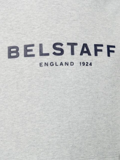 Shop Belstaff Branded Hoodie In Grey