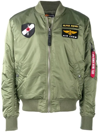 Shop Alpha Industries Loose Bomber Jacket - Green