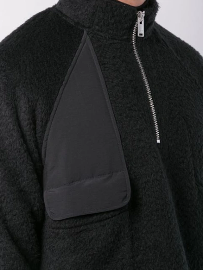 Shop Siki Im Shearling Zipped Sweater - Black