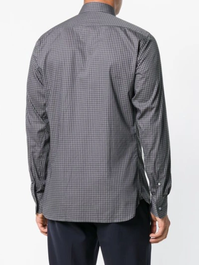 Shop Z Zegna Gingham Check Shirt - Grey