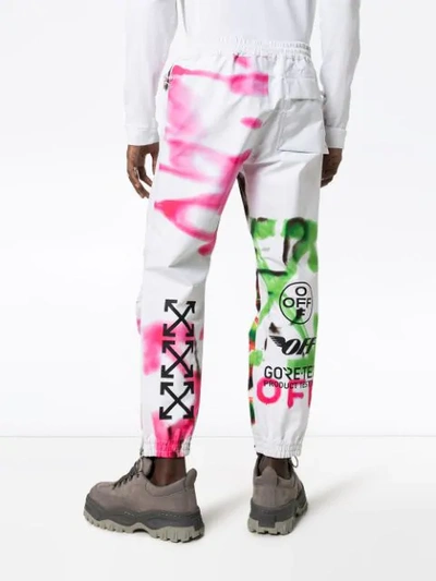 Shop Off-white Gore-tex Graffiti Print Track Pants In White
