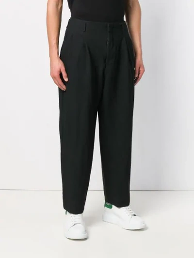 Shop Comme Des Garçons Homme Deux Wide Leg Trousers In Black