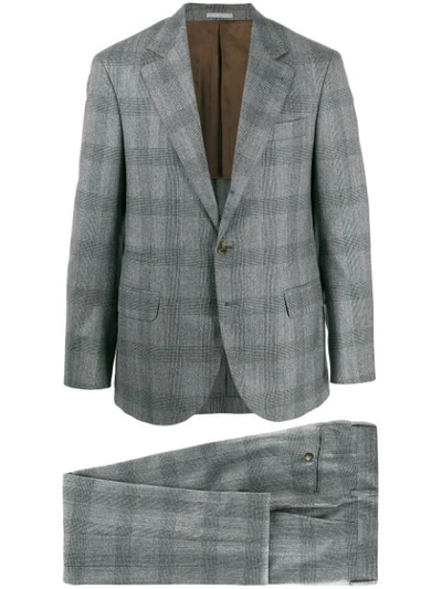 Shop Brunello Cucinelli Check Print Suit In C001