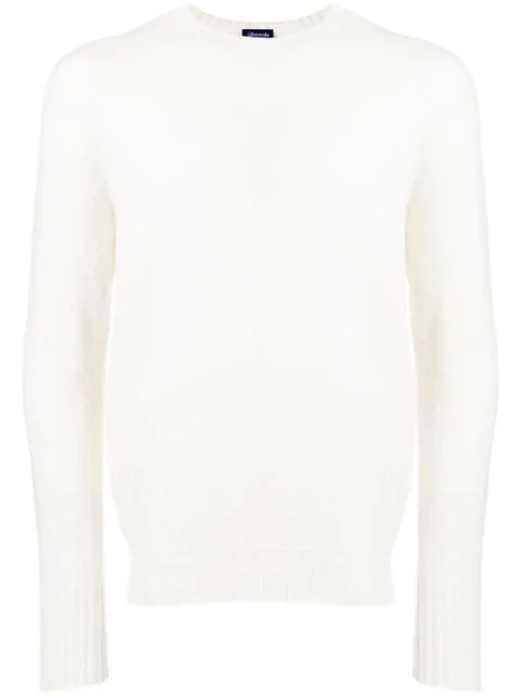 white fitted sweater