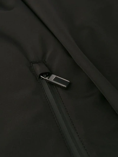 Shop Canali Hooded Zip-up Jacket In Black