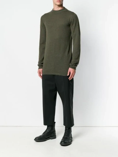 Shop Rick Owens Mid-length Mock Neck Sweater - Green