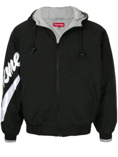 Sleeve Script Sideline Jacket In Black