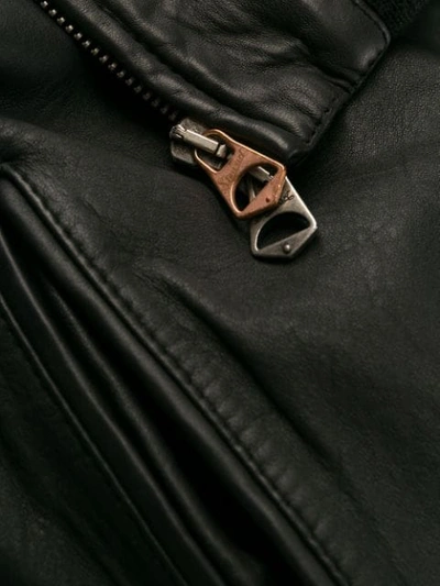 Shop Stewart Leather Bomber Jacket In Black