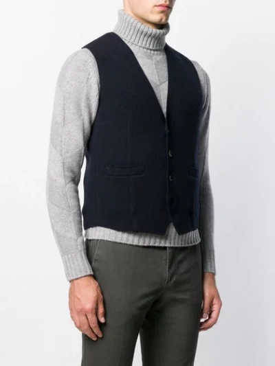 Shop Barena Venezia Fitted Waistcoat In 170 Navy