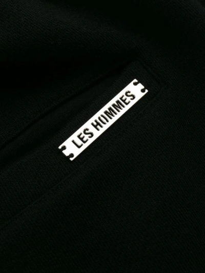 Shop Les Hommes Straight Leg Track Trousers In Black