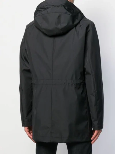 Shop Canali Lightweight Hooded Jacket In Black