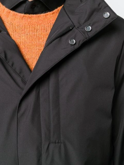 Shop Canali Lightweight Hooded Jacket In Black